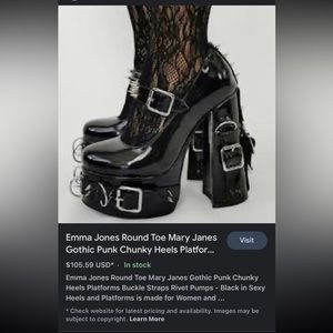Lot 2084 ❤️NEW  Gothic Punk Chunky Heels Platform